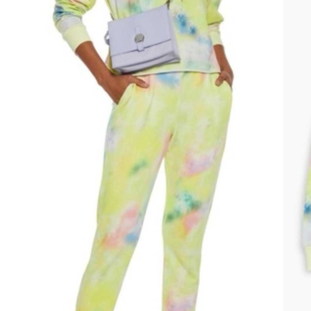 Alice + Olivia (2 pcs) Multicolor Tie Dye Cropped Hoodie &  Joggers